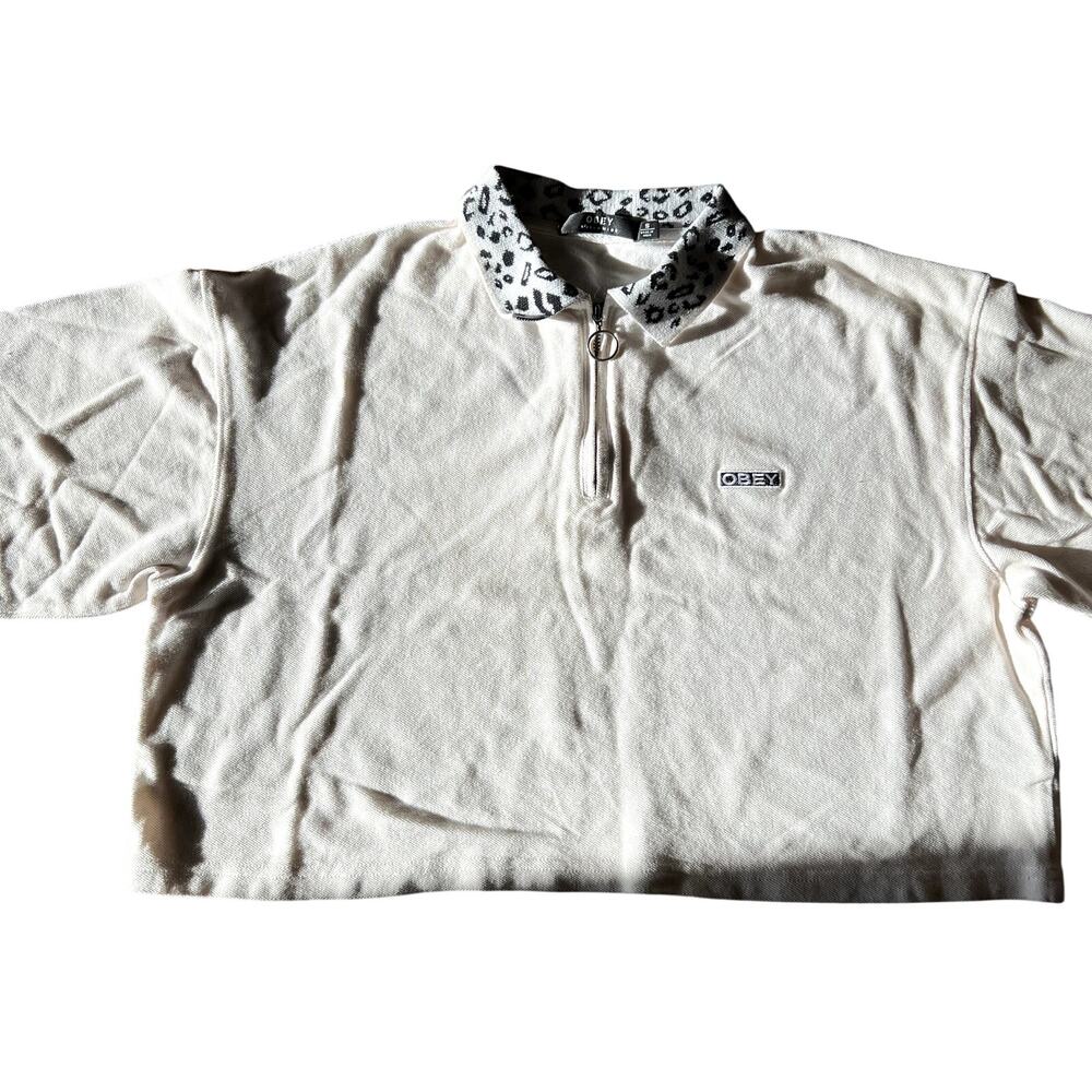 Collared Leopard Print Boxy Crop